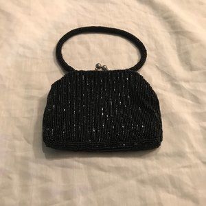 Black Beaded Mini Bag